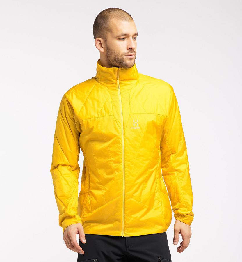 Haglöfs L.I.M Barrier Down Jacket Yellow For Mens XSLQJ8235 Australia